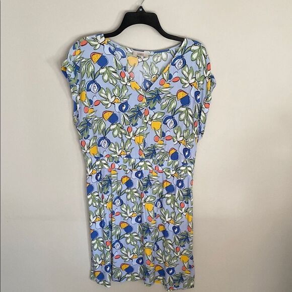 LOFT Outlet Floral Print Dress with V-Neck. Size Large - Picture 1 of 5